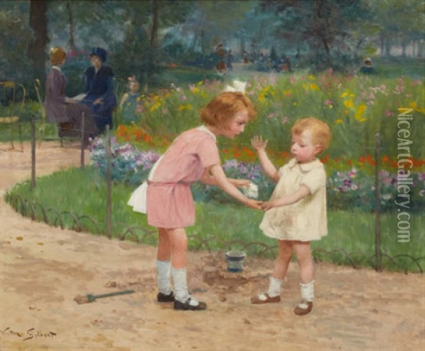 The Luxenbourg Gardens Oil Painting - Victor Gabriel Gilbert