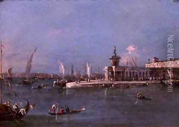 View of Venice with the Punta della Salute Oil Painting - Francesco Guardi