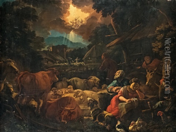 Die Anbetung Der Hirten Oil Painting - Pieter Mulier the Younger