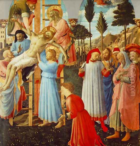 Deposition (Pala di Santa Trinita, detail) Oil Painting - Angelico Fra