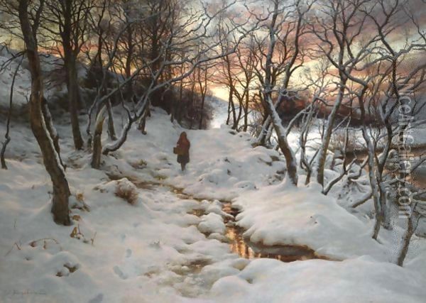 When The West With Evening Glows Oil Painting - Joseph Farquharson