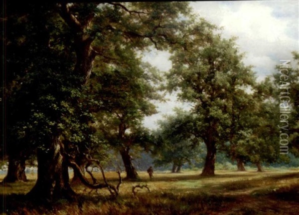 Waldparthie Oil Painting - Johann Adolf Hoeffler
