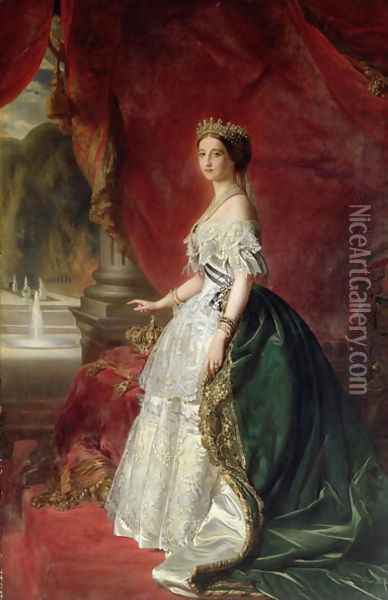 Portrait of Empress Eugenie of France Oil Painting - Anonymous Artist