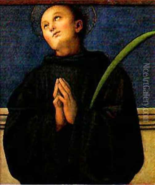St Sebastian Muse Du Louvre Paris Oil Painting - Pietro Vannucci Perugino