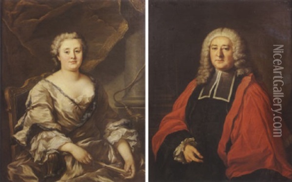 Portrait De Madame Moreau De Bredigny Oil Painting - Donat Nonotte