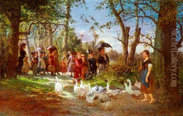 The Nature Walk Oil Painting - Sigismund Pollak