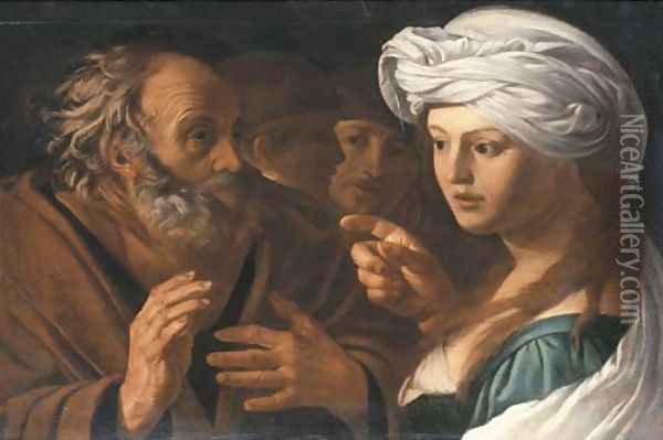 The Denial of Saint Peter Oil Painting - Dirck Van Baburen