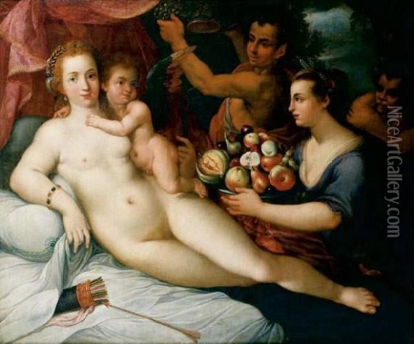 Venus Et L'amour Oil Painting - Dirck de Quade Van Ravesteyn