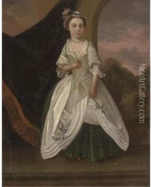 Portrait Of Miss Whitehead Oil Painting - Bartholomew Dandridge