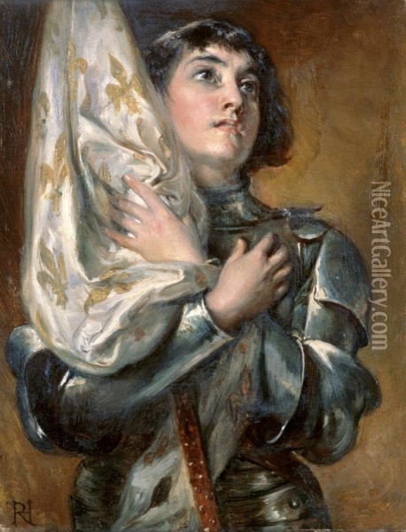 St. Joan of Arc Oil Painting - Robert Alexander Hillingford
