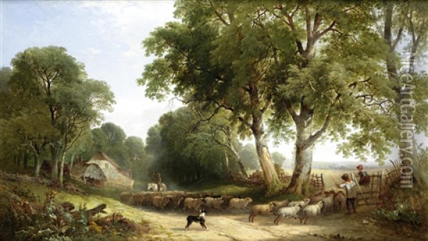 Going To Pasture Oil Painting - Henry John Boddington