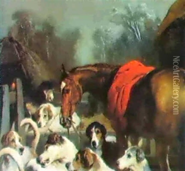 No Hunting Till The Weather Breaks Oil Painting - Sir Edwin Henry Landseer