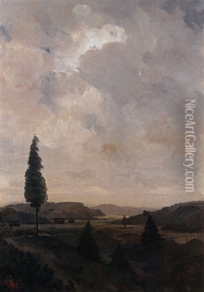 Landschaft Bei Murnau Oil Painting - Ludwig von Loefftz