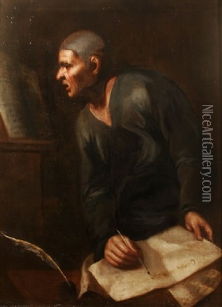 The Scribe Oil Painting - Alessandro Magnasco