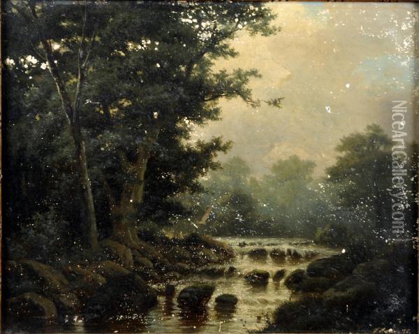 La Cascade Oil Painting - Heinrich Sen Hartung