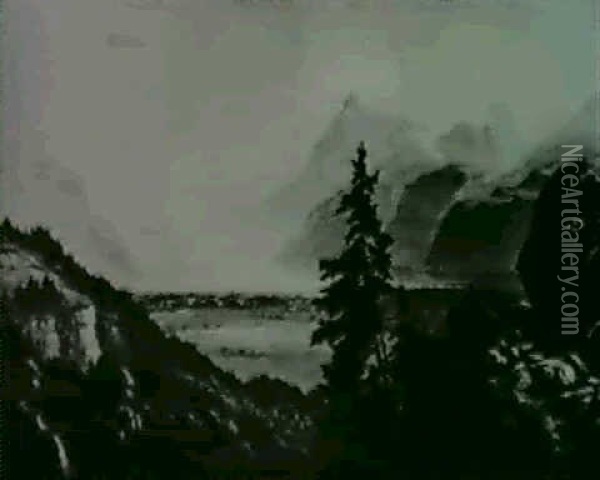 Mountainous Landscape Oil Painting - Benjamin Champney