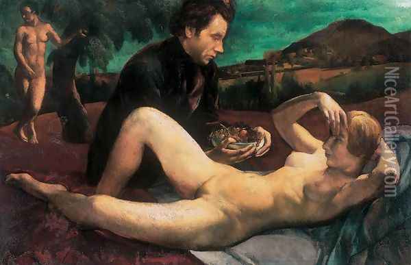 Painter and Model Venus 1923 Oil Painting - Jeno Paizs Goebel