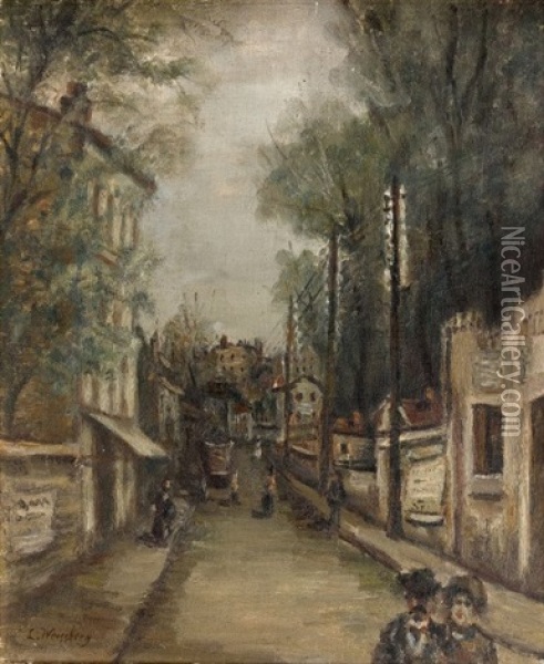 Une Rue A Cachan Oil Painting - Leon Weissberg