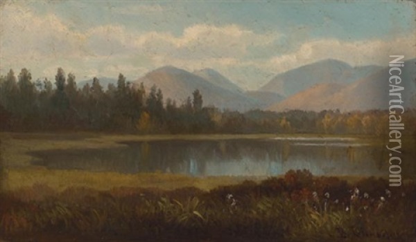 Lake With Mountains In The Distance Oil Painting - Benjamin Champney