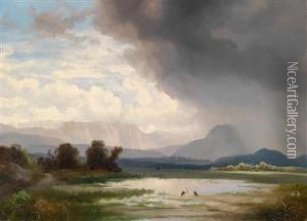Landscape In The Karavanke Oil Painting - Ignaz Raffalt