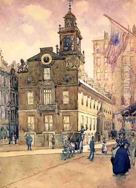 The State House from Park Street, Boston Oil Painting - James Kinsella