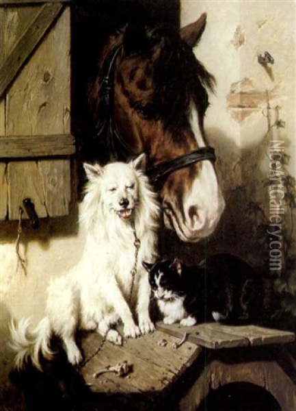 Best Friends Oil Painting - Carl Johann Arnold