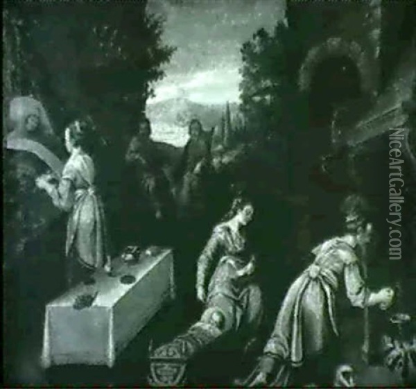 Geburt Der Jungfrau Maria Oil Painting - Jacopo dal Ponte Bassano