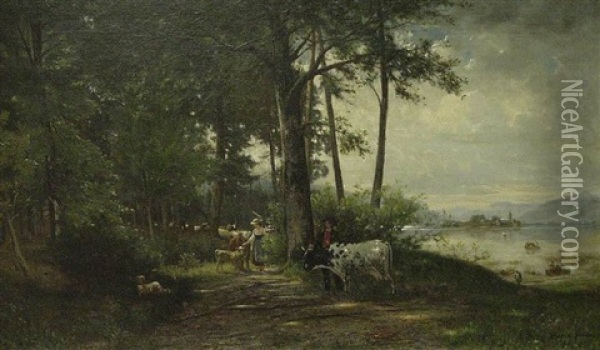 Am Chiemsee Oil Painting - Heinrich Rasch