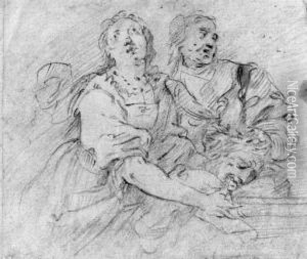 Judith With The Head Of Holofernes Oil Painting - Orazio De Ferrari
