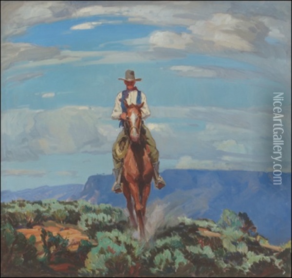A Knight Of The West Oil Painting - Carl Oscar Borg