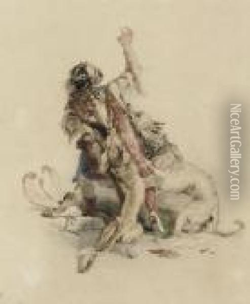 The Arrest Of The False Herald, From Sir Walter Scott's 'quentin Durward' Oil Painting - Landseer, Sir Edwin