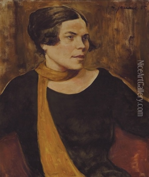 Portrait Of A Polish Lady Oil Painting - Willi Jaeckel