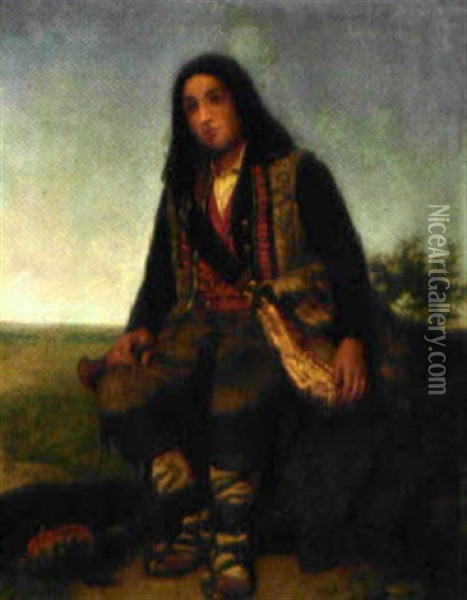 Rastande Vandringsman Oil Painting - Gottfrid (Arvid Julius G.) Virgin