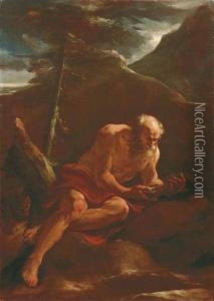 San Girolamo Nel Deserto Oil Painting - Nicola Grassi