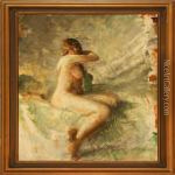 Female Nude Oil Painting - Julius Paulsen