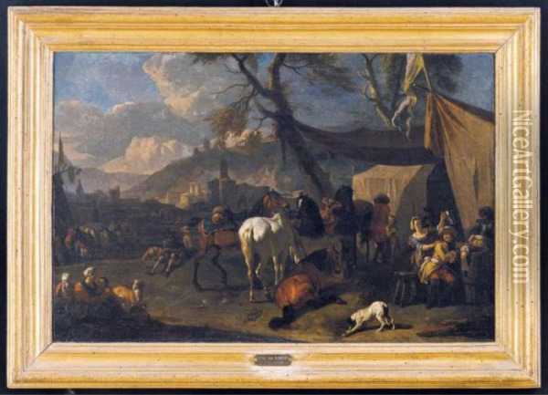 L'accampamento Oil Painting - Pieter van Bloemen