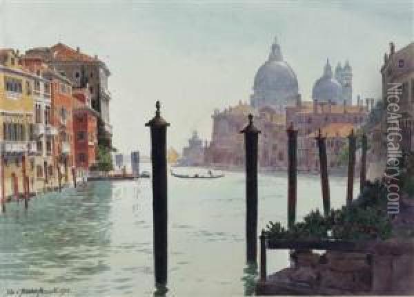 Canale Grande Mit Santa Maria Della Salute Oil Painting - Eduard, Freiherr Von Handel-Mazetti