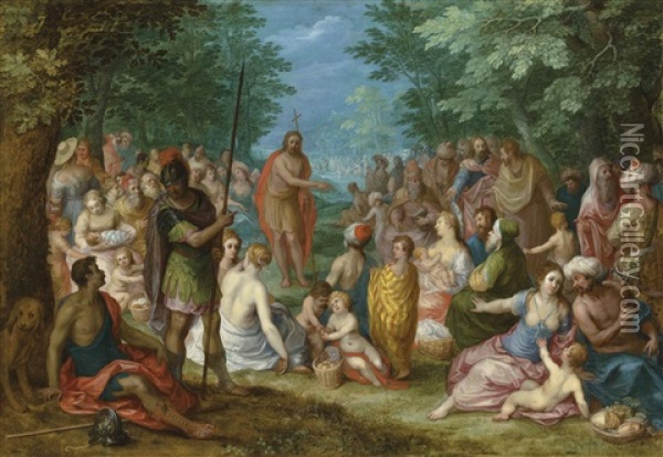 The Preaching Of Saint John The Baptist Oil Painting - Hendrik van Balen the Elder