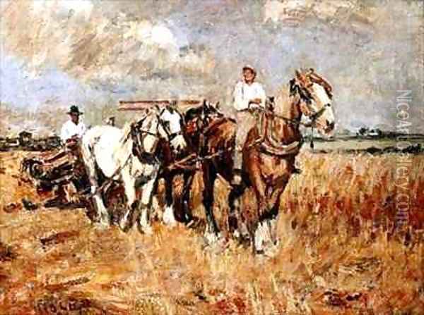 The Plough Oil Painting - Harry Fidler