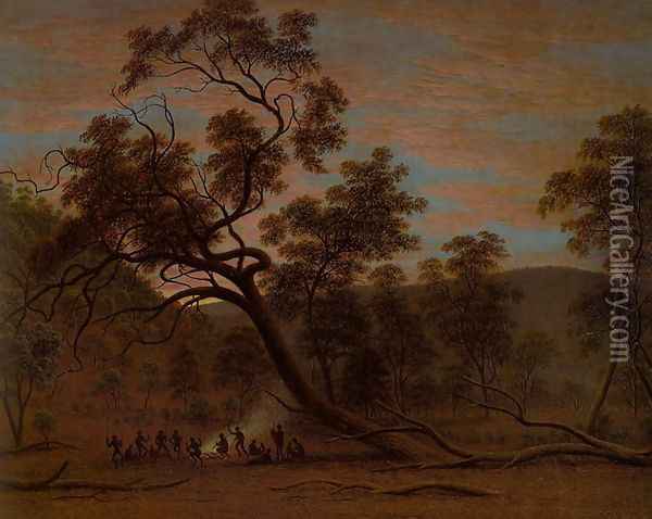 Corrobery of Natives in Mills Plains Oil Painting - John Glover