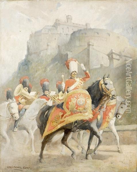 The Royal Scots Greys, Edinburgh Castle Oil Painting - Christopher Clark