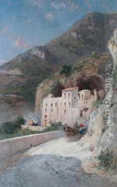 Veduta D'amalfi Oil Painting - Francesco, Lord Mancini