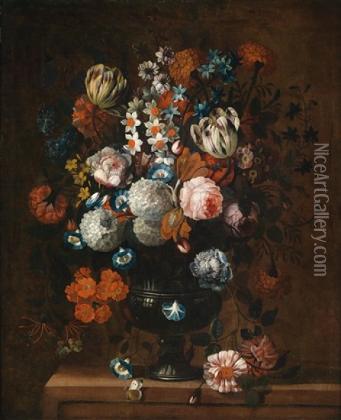 Blumen In Einer Vase Oil Painting - Simon Hardime