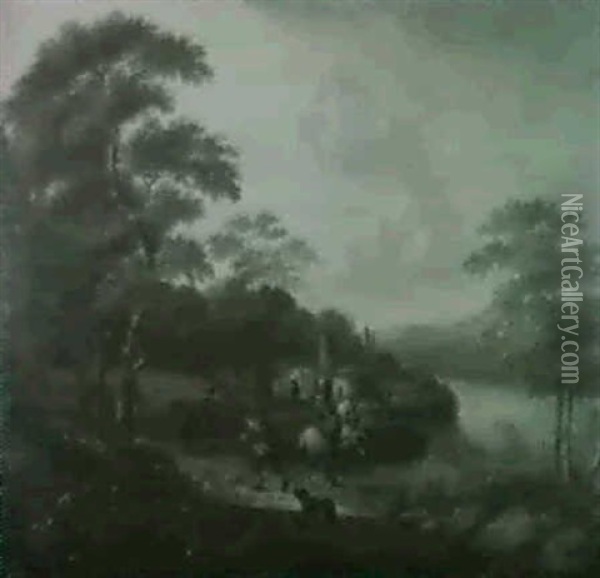 Sudliches Bewaldetes Flusstal Oil Painting - Willem van Drielenburch