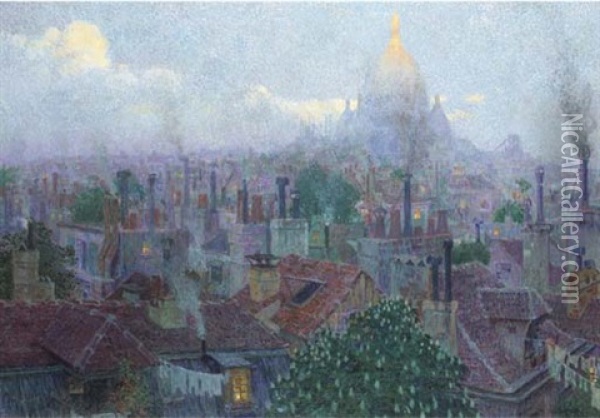 The Sacre Coeur From Montmartre Oil Painting - Rudolf Quittner