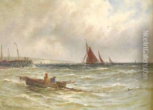 Fishing Off Deal Oil Painting - Gustave de Breanski