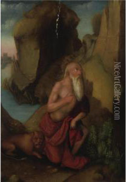 Saint Jerome In The Wilderness Oil Painting - Domenico Panetti