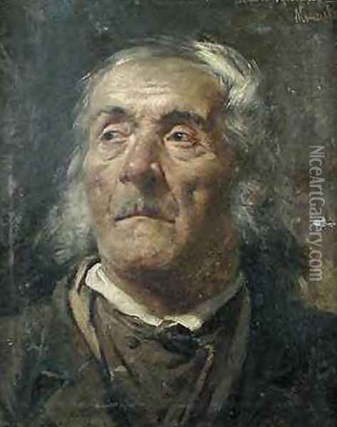 Portrait of an Old Man Oil Painting - Sigismund Ajdukiewicz