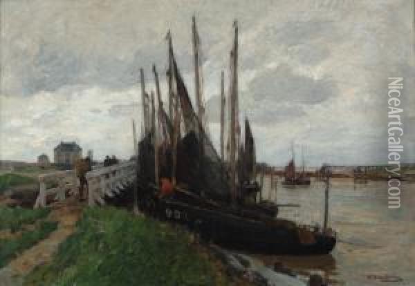 Harbour Oil Painting - Wilhelm Hambutchen