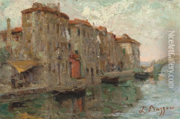 Veduta Di Chioggia Con Vele Oil Painting - Leonardo Bazzaro